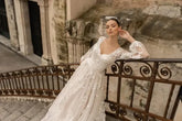Princess Wedding Dress Long Puff Sleeves A-Line Customize To Measures For Women A-Line Gorgeous Lace Appliques Bridal Gowns